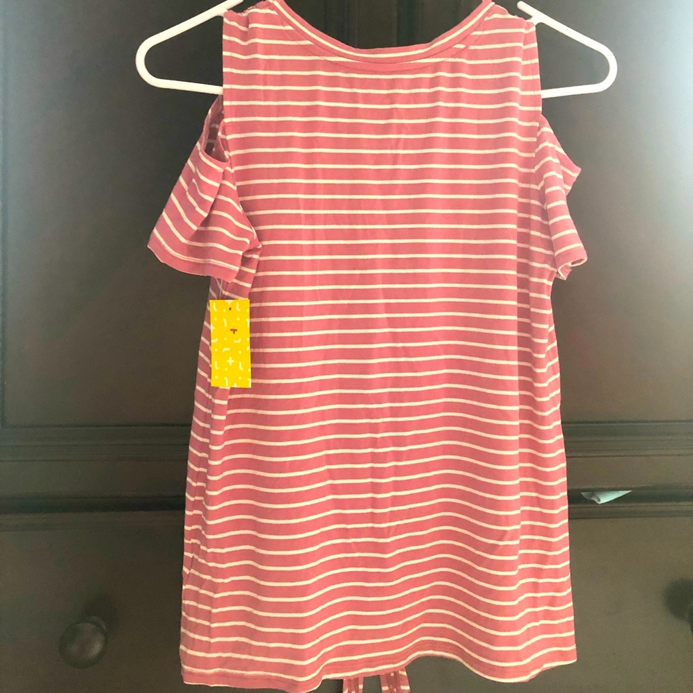 Cute pink striped shirt / Rumi + Ryder / L